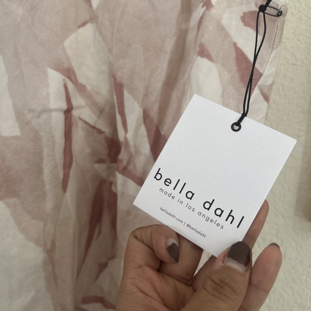 Bella Dahl Frayed edge Tencel Cami Size XS Pink Abstract - Picture 2 of 6